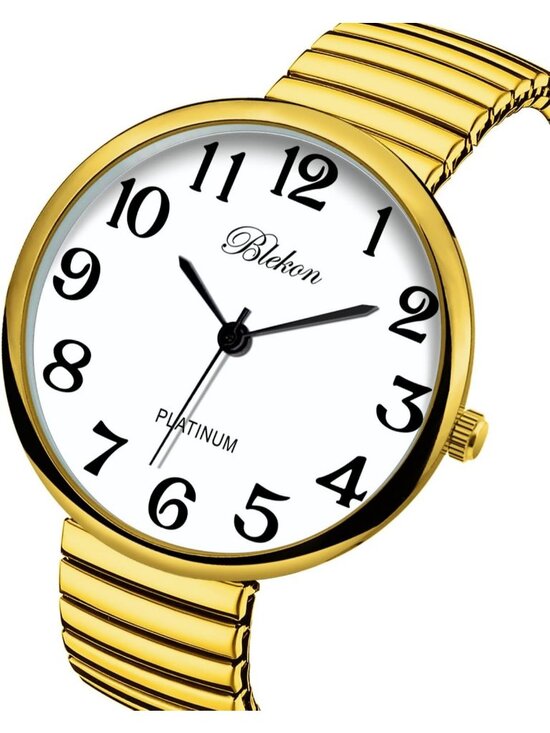 Women\'s Gold New Super Large Face Stretch Band Japanese Movement Fashion Watch main image 4